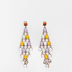 Mixed Women’s Statement Earrings in Blue, Red, Gold and Multi